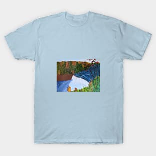 Autumn Waterfall Print T-Shirt